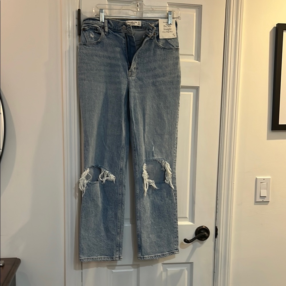 Abercrombie & Fitch Blue Straight Leg Jeans